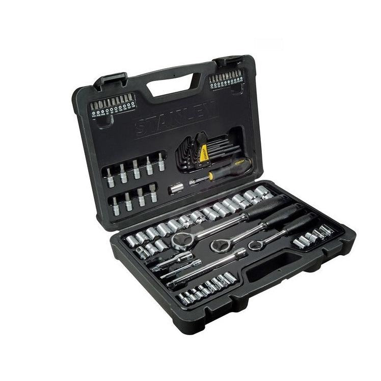Stanley - Juego de vasos y llaves 80 piezas 1/4", 3/8" y 1/2" - Ferrotecnia