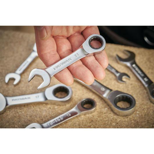 Stanley - Llave combinada corta con carraca 8 mm