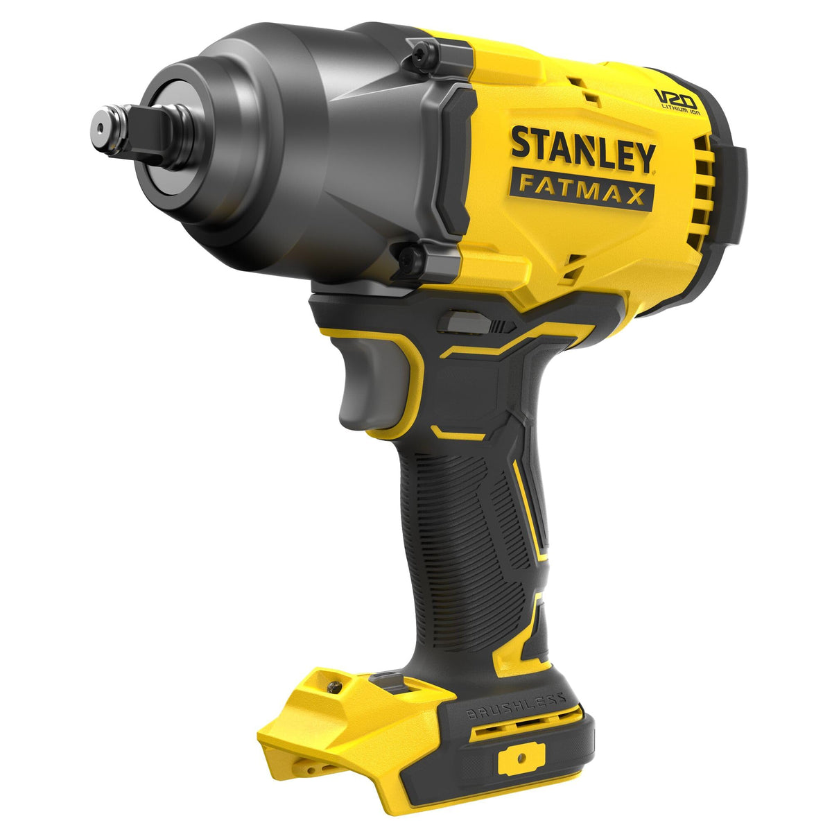 Stanley - Llave de Impacto BRUSHLESS V20 Li-ION 18V 1/2" 949Nm, velocidad 0-400/1.200/2.000 RPM, impactos 0-2.600 ipm. Sin cargador/batería para profesionales y bricolaje, ideal para bricolaje fiable