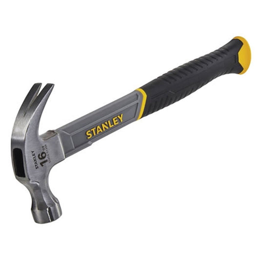 STANLEY Martillo Sacaclavos de Fibra de Vidrio, 570g, Mango Bi-Material, Mayor Durabilidad y Energía de Impacto, Conexión Fuerte de Mango y Cabeza, STHT0-51310 - Ferrotecnia