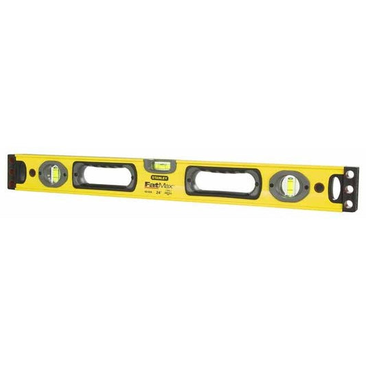 STANLEY Nivel FatMax II 180 cm, cuerpo de aluminio reforzado, 3 burbujas de visibilidad, precisión +/- 0.5mm/m, bases mecanizadas, extremos de caucho, empuñaduras fijas, 1-43-572 - Ferrotecnia