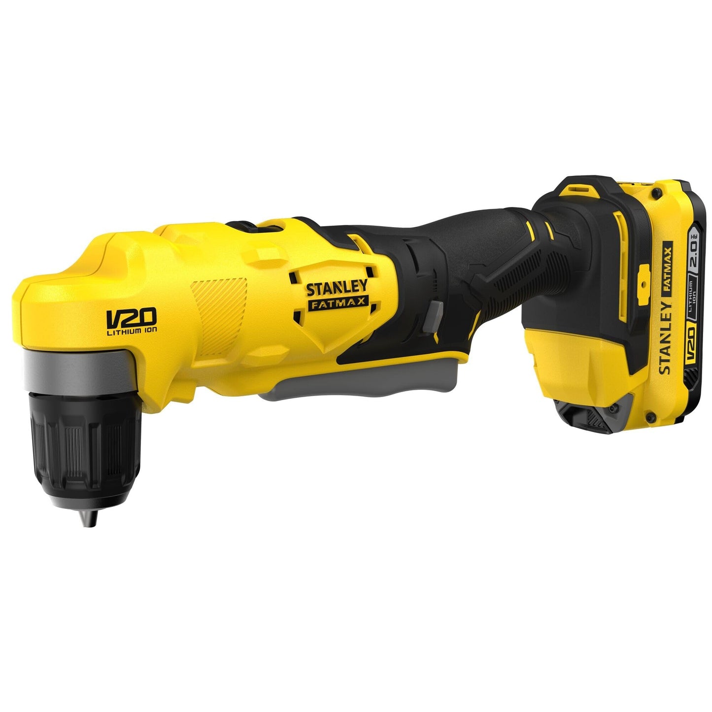 Stanley SFMCD750D2K FATMAX V20 - Taladro angular con batería (18 V, 2,0 Ah, en maletín)
