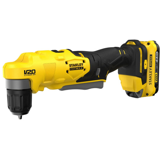 Stanley SFMCD750D2K FATMAX V20 - Taladro angular con batería (18 V, 2,0 Ah, en maletín)