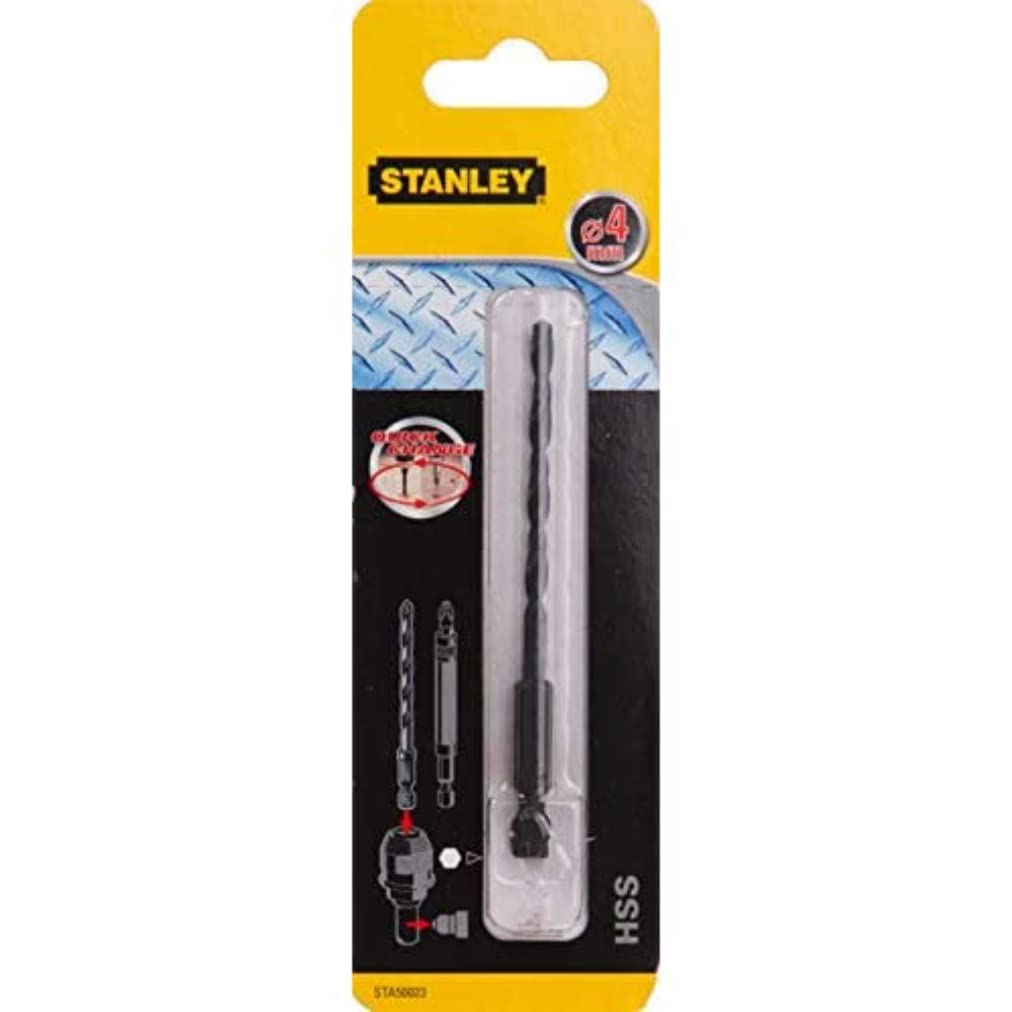 STANLEY STA50023-XJ - Broca HSS para metal, madera y plástico ø 4mm. Eje hexagonal