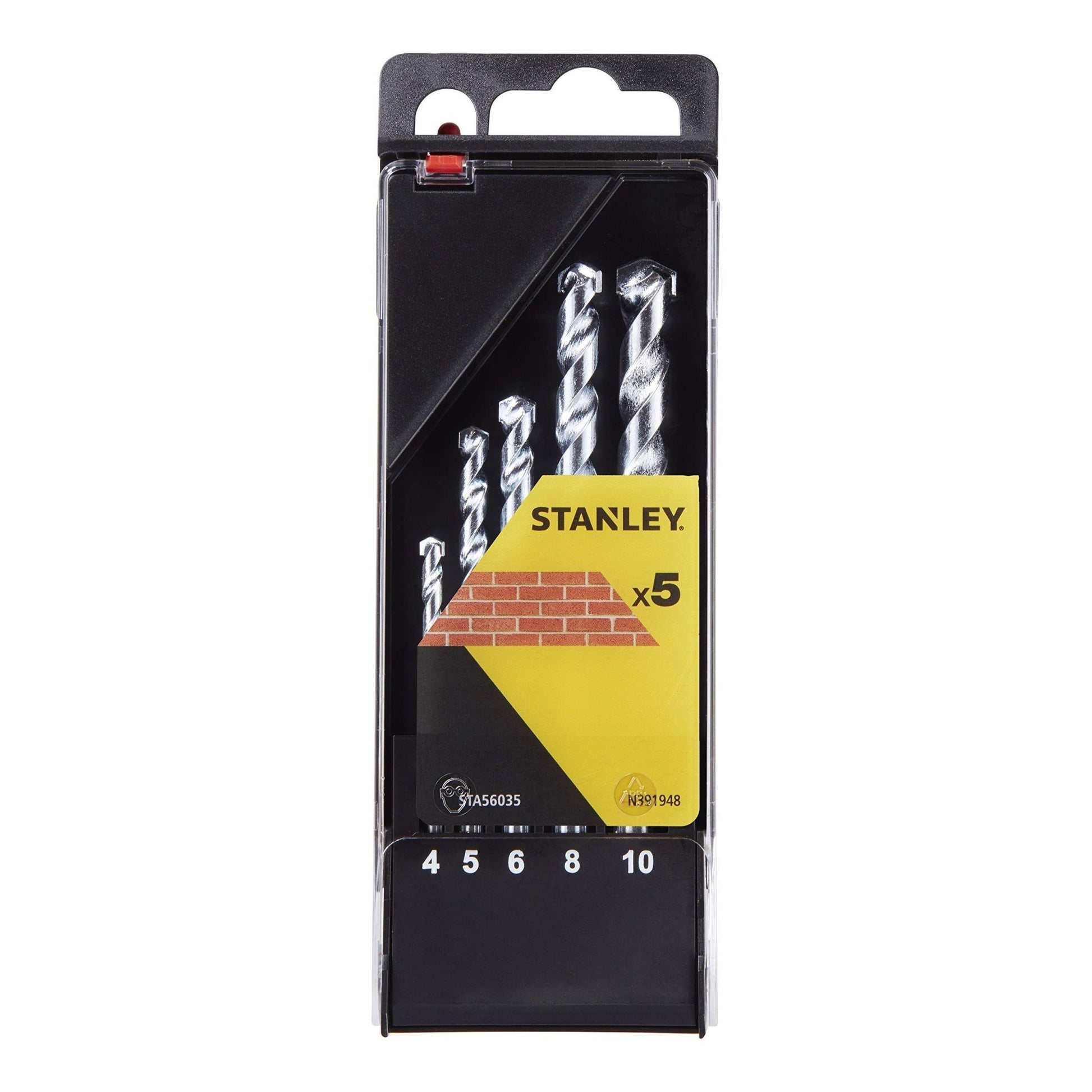 STANLEY STA56035-QZ - Cassette con 5 brocas para piedra ø 4, 5, 6, 8, 10 mm - Ferrotecnia