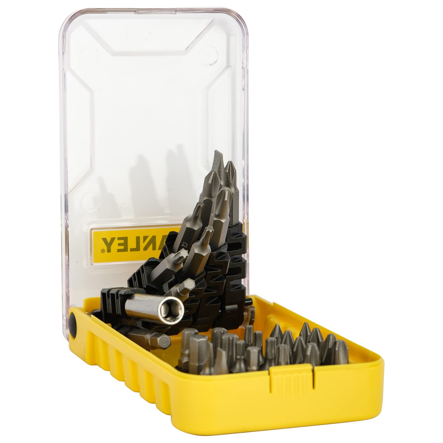 Stanley STA60525-XJ - Puntas de destornillador (hexagonal, Phillips, Torx, 1 unidad de 50 mm Sl6, Ph1, Ph2, Ph3, T10, T15, T20, H x 4 mm, H x 5,25 mm Sl4, Sl6, H1, 2 unidades de Ph2, hexagonal)