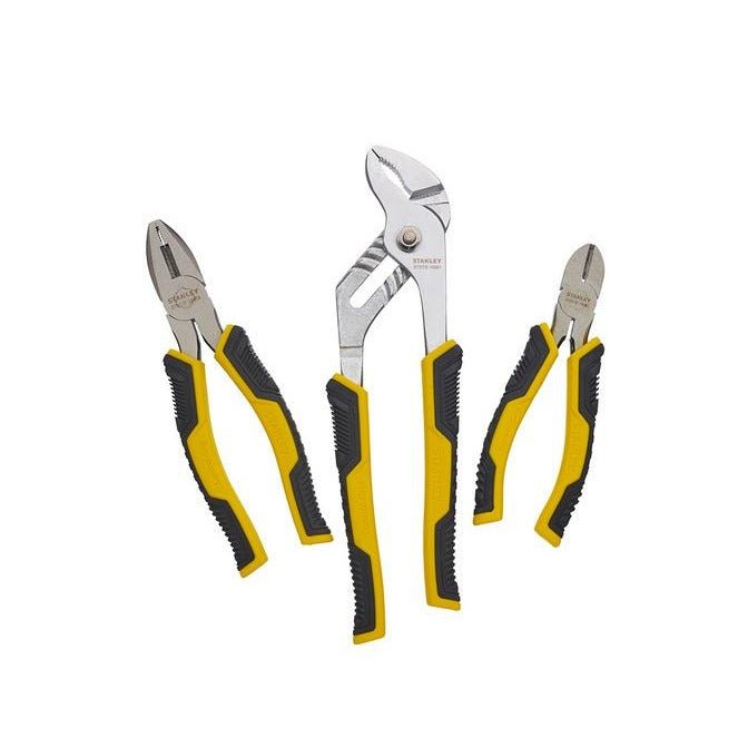STANLEY STHT0-74471 - Juego de Alicates Control Grip, incluye alicate universal, corte diagonal y cremallera - Ferrotecnia