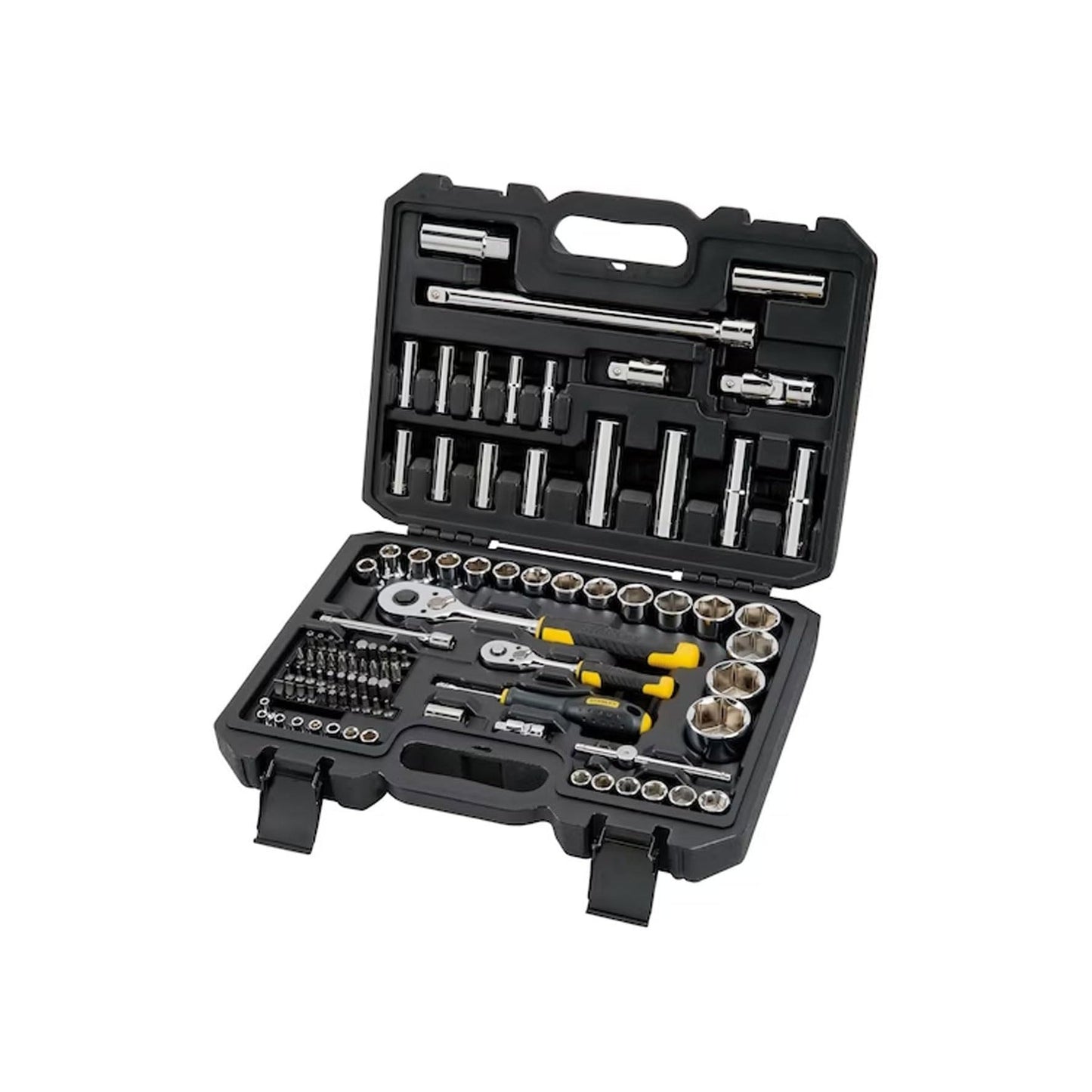 Stanley STMT17379-1 - Caja de enchufes (1 trinquete de 72 dientes, 1 trinquete de 72 dientes, 41 puntas de atornillado, juego de 96 unidades, STMT17379-1 - Ferrotecnia
