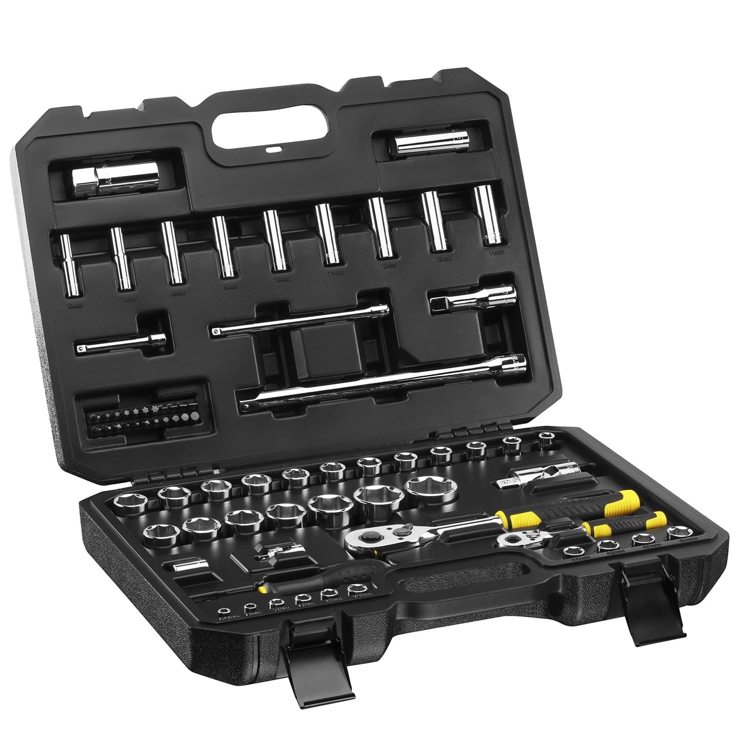 Stanley STMT82831-1 - Juego de llaves de vaso de 1/4" y 1/2", 72 piezas