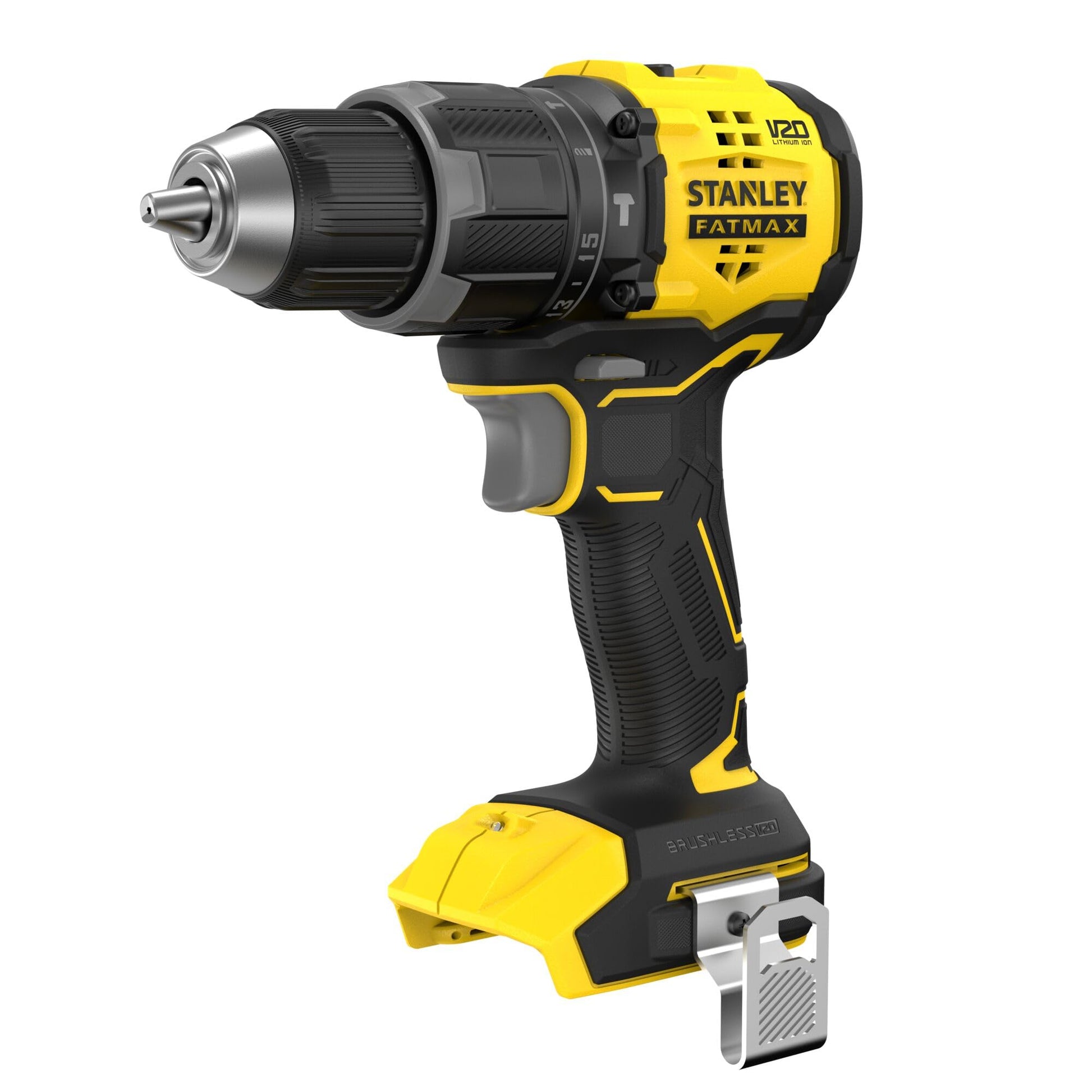 STANLEY Taladro Percutor BRUSHLESS V20 Li-Ion 18V para uso profesional para mantener una conexión estable y práctica con medida o especificación 20 L