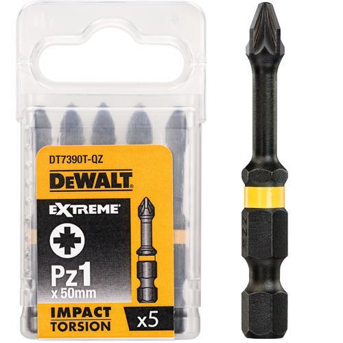 DeWalt DT7390T-QZ - Pack de 5 puntas torsión de impacto Pz1, 50 mm