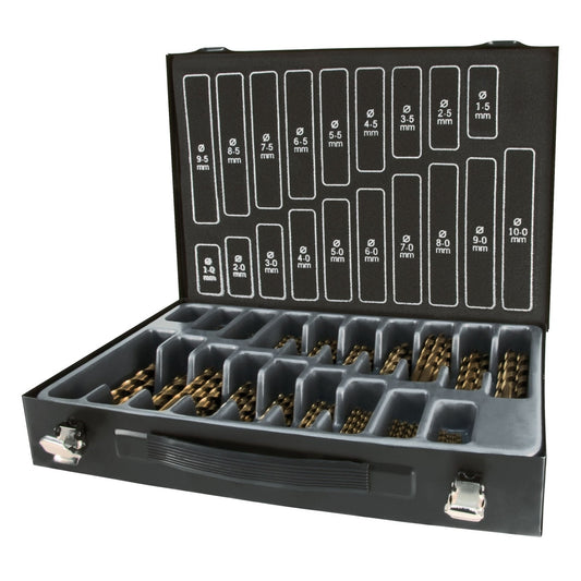 Terrax A214200 - Storage case with 170 DIN 338 type N HSS ground drill bits