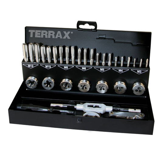Terrax A245013 - Juego herramientas de roscar 31 piezas en estuche metálico - Ferrotecnia