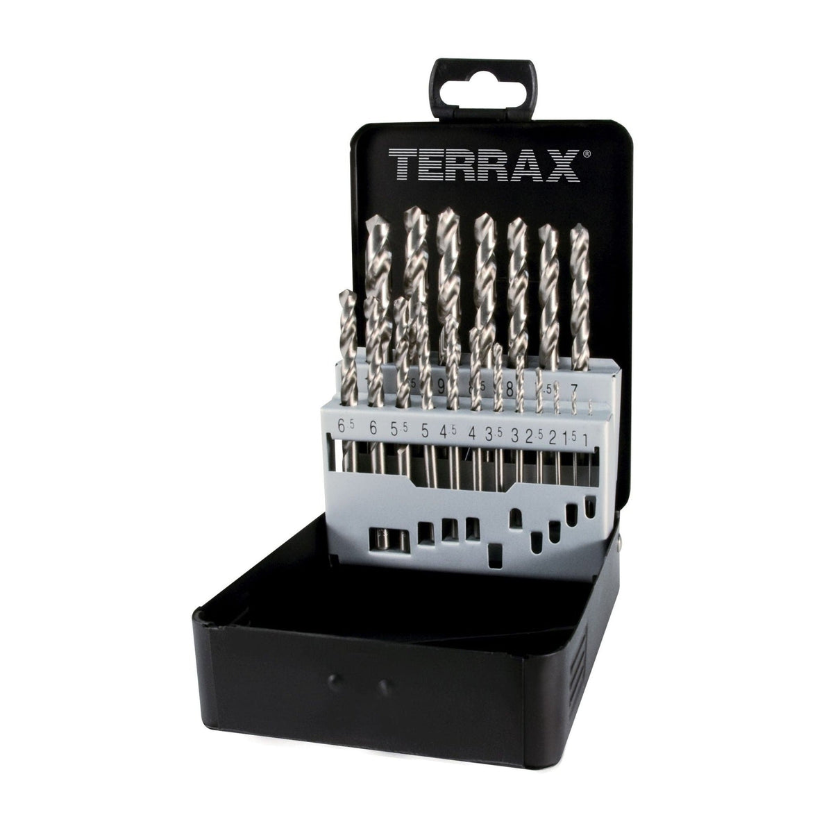 Terrax Juegos brocas helicoidales DIN 338 tipo N HSS rectificadas - Ferrotecnia