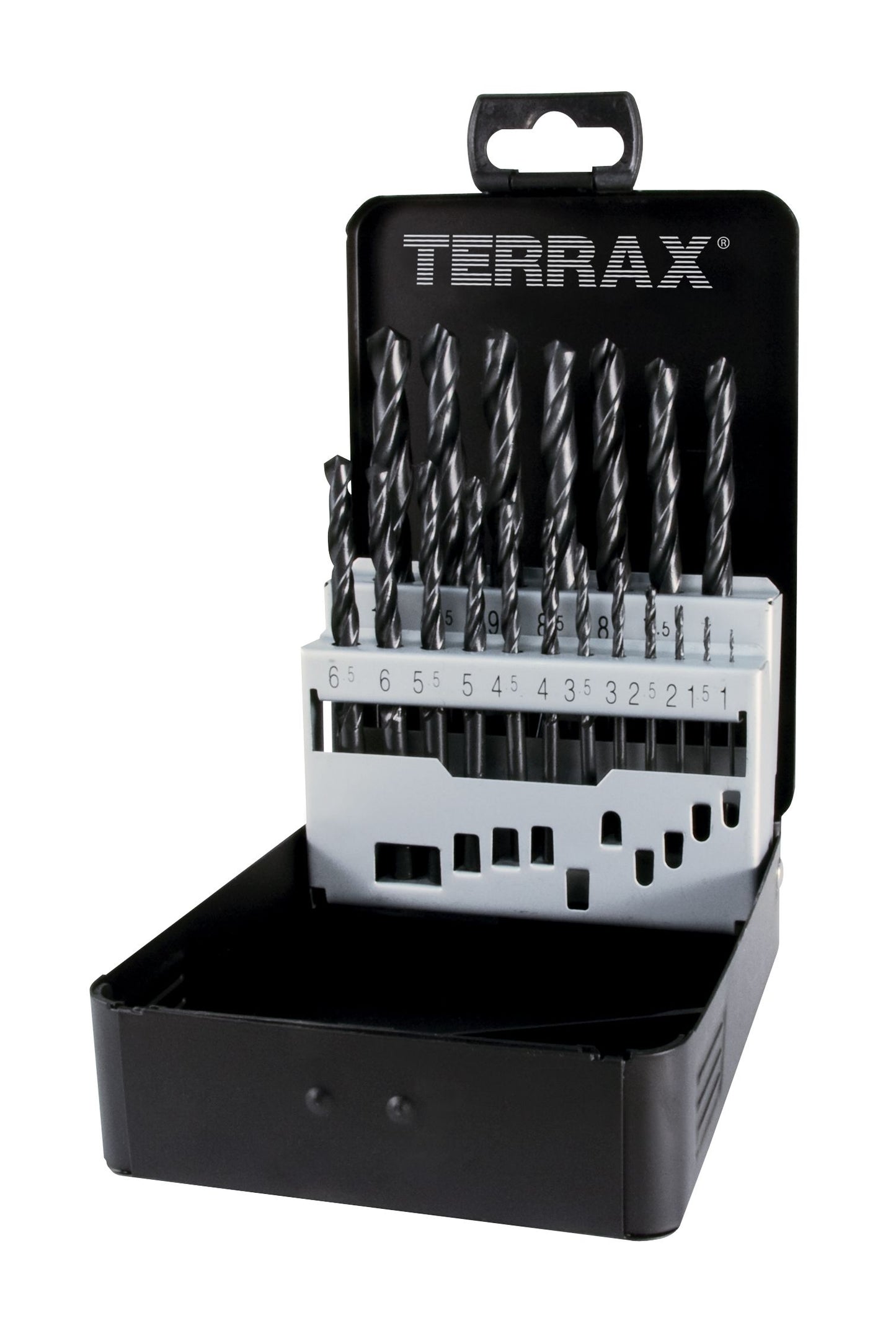 Terrax Juego de brocas helicoidales DIN 338 tipo N HSS laminadas