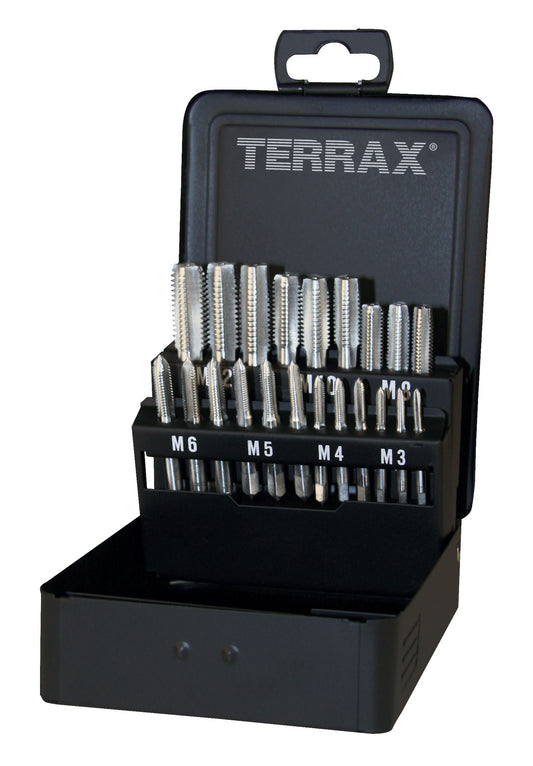 Terrax A245006 - Juego de 21 machos mano M DIN 352 HSS rectificados