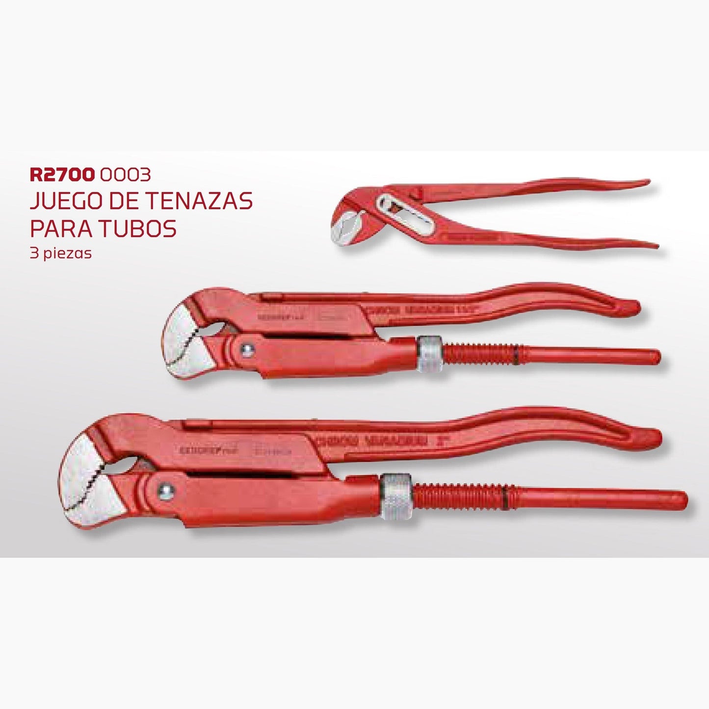 GEDORE red R27000003 - Set of 3 pipe pliers (3300040)