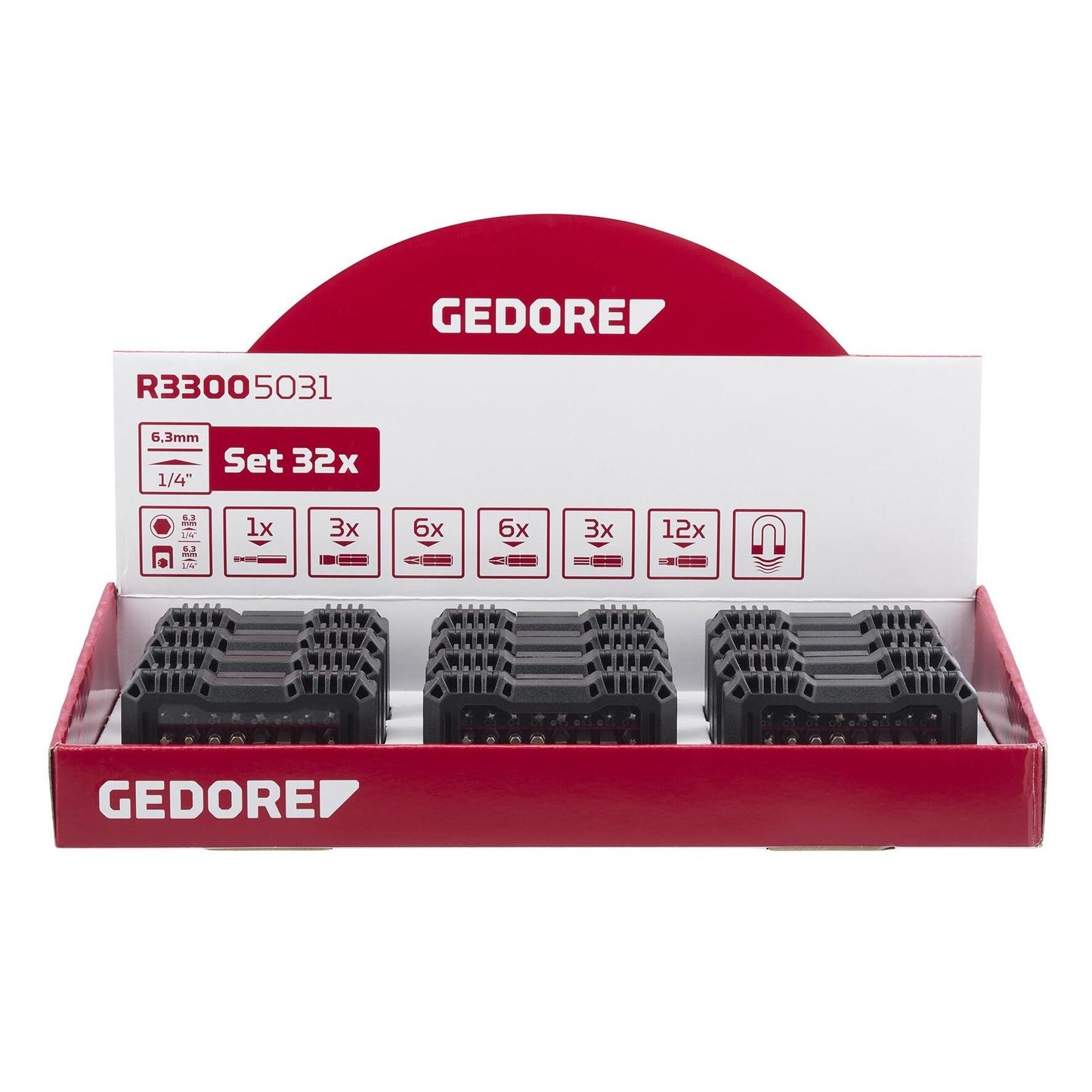 R33009032 - Display de punto de venta con 12 cajas de puntas R33005031