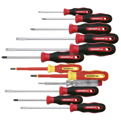GEDORE red R38002012 - Set of 12 Flat+PH+PZ screwdrivers (3301273)