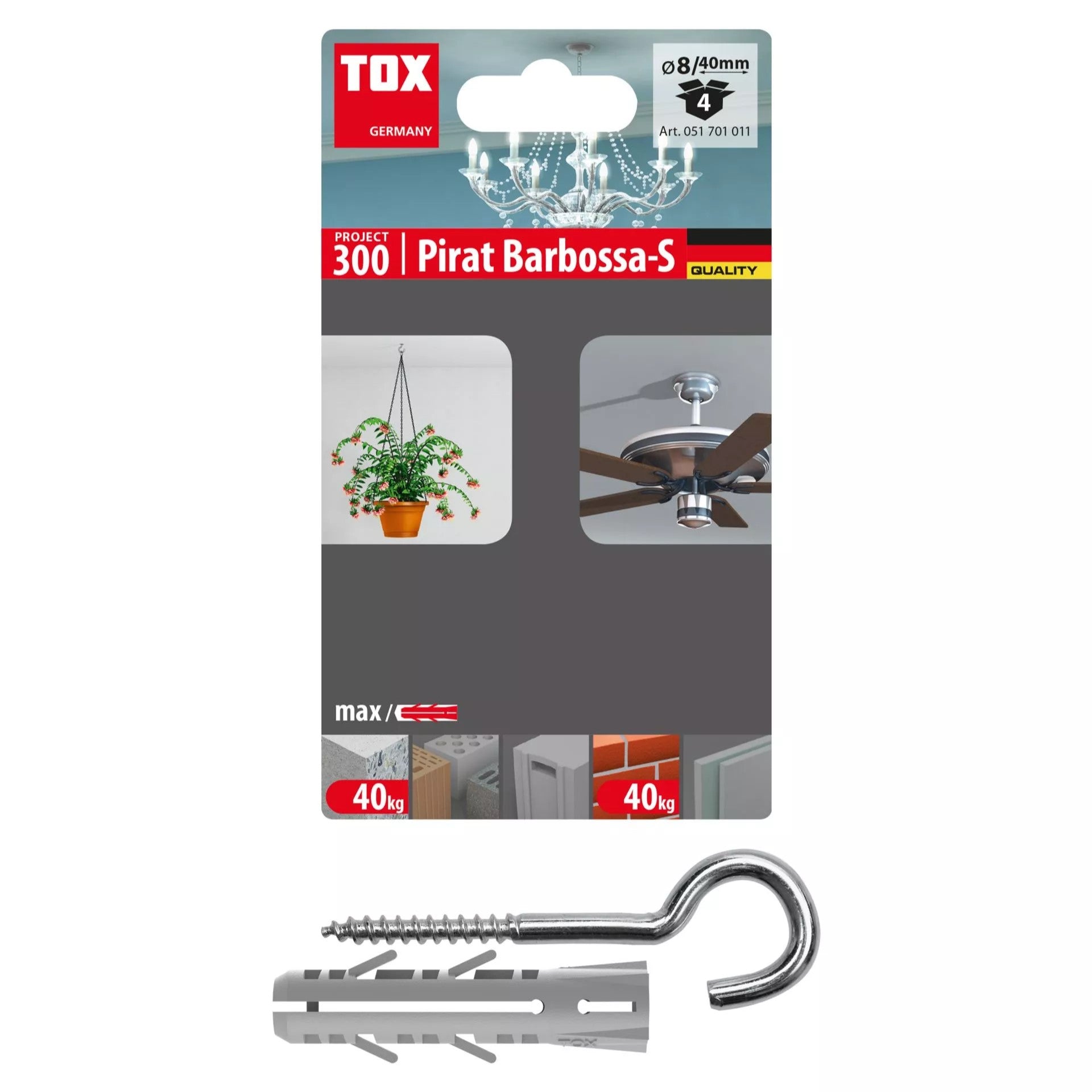 Tox Taco de pared con gancho Pirat Barbossa - Ferrotecnia