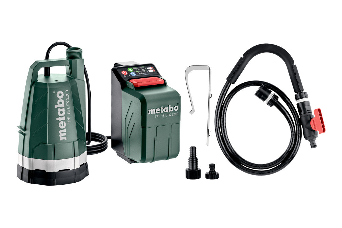 Metabo 601729850 - Bomba sumergible y de barril de lluvia de batería TPF 18 LTX 2200