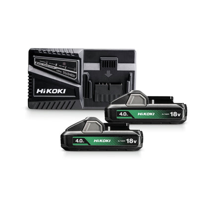 Hikoki UC18YFSLWEZ - Juego 2 baterías 18 V BSL1840M (4,0Ah) y cargador 18 V UC18YFSL