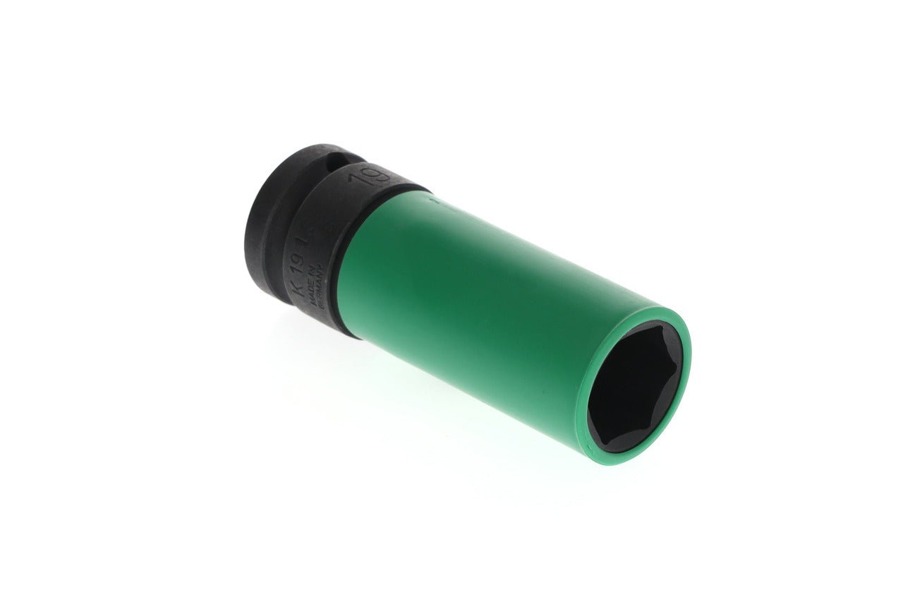 Vasos de impacto de 1/2" de perfil hexagonal, modelo largo especial llantas · K 19 LS - Ferrotecnia
