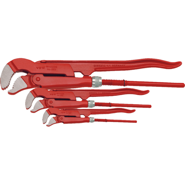 VBW 87991952 - S-shaped pipe wrench set, 3 pieces