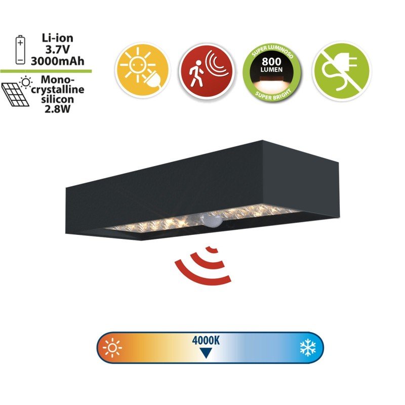 Velamp SL247 - Aplique de pared TEGEL (negro) - Ferrotecnia