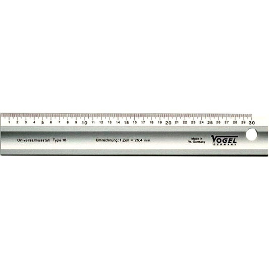 Vogel 1795300030 - Aluminum ruler with bevel, length 300 mm, section 50x5 mm