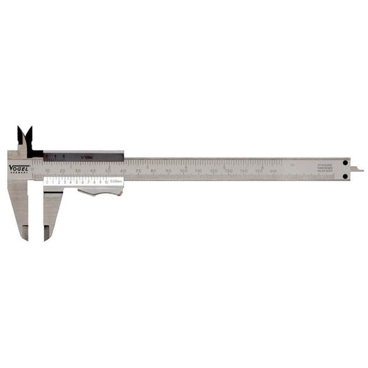 Vogel 201023/C - Calibre pie de rey monobloc DIN 862 de 150x40 mm con certificación de calibrado