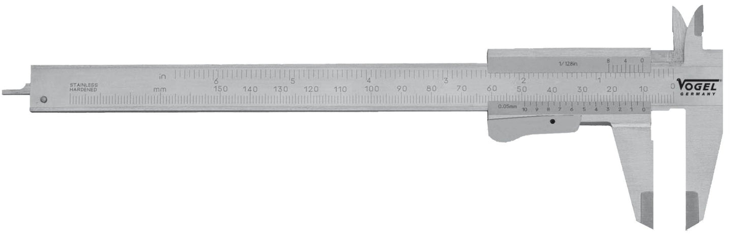 Vogel 201027 - Calibre pie de rey DIN 862 para zurdos, Capacidad util 150 mm, Boca 40 mm - Ferrotecnia