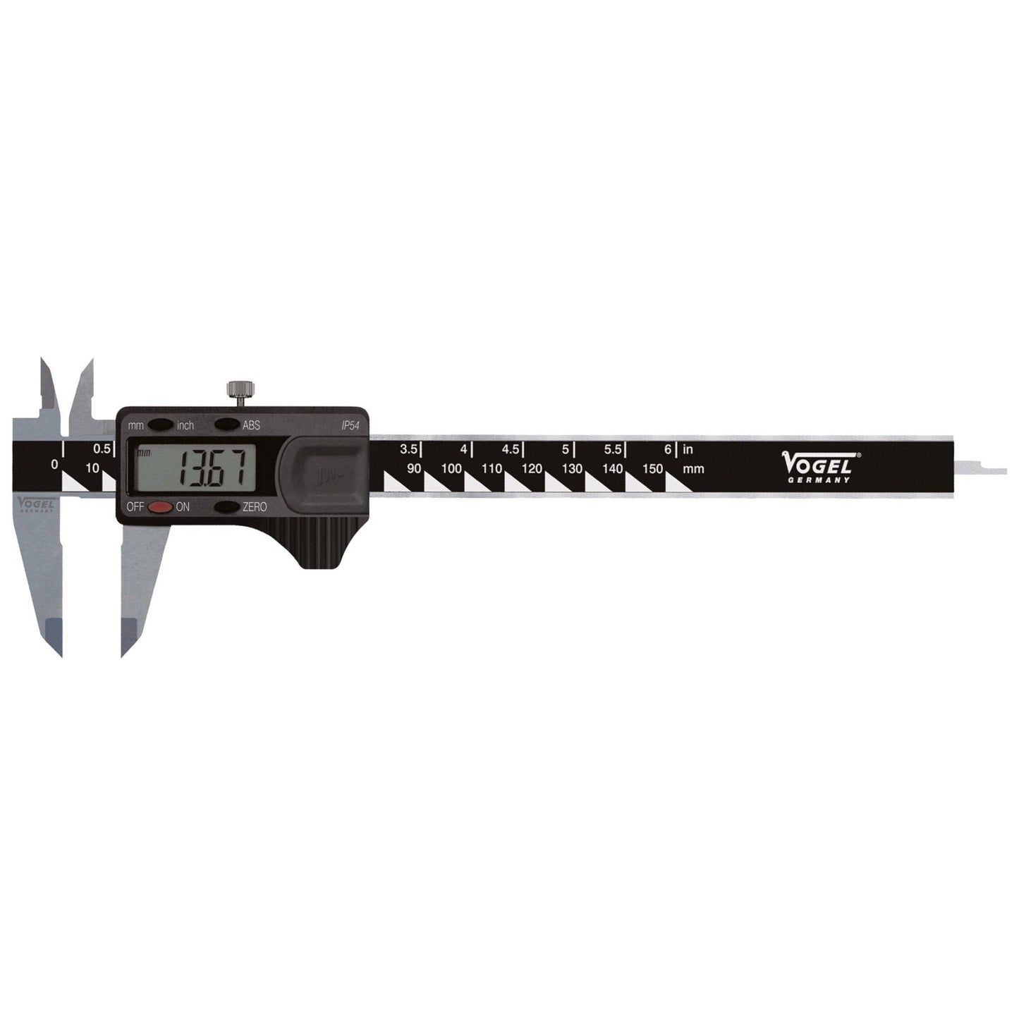 Vogel 202160.2 - Calibre pie de rey digital IP54 DIN 862, Capacidad 150 mm, Boca 40 mm