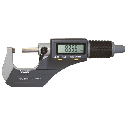 Vogel 231061 - Micrómetro electrónico digital DIN 863, IP40, Capacidad 0:25 mm