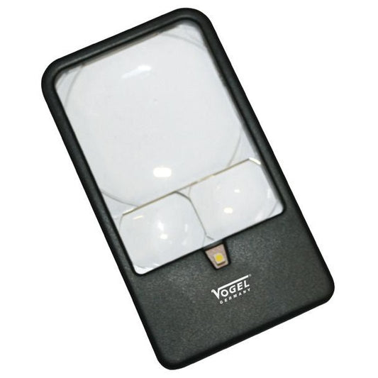Vogel 601230 - Lupa de bolsillo con LED, Aumento X3 / X5 / X7