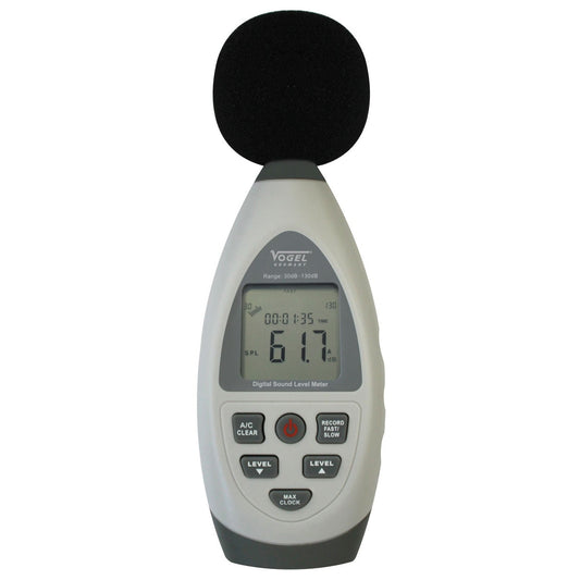 Vogel 641106 - Medidor del nivel de sonido electrónico digital, Rango de medición dBA/dBC: 30-80/ 50-100/ 60-110/ 80-130 - Ferrotecnia