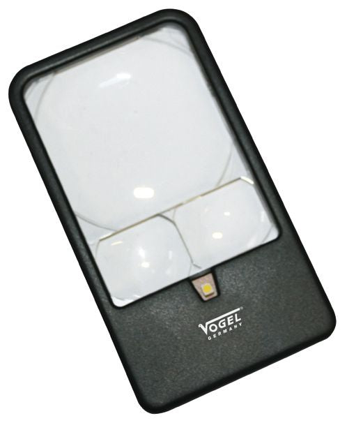 Vogel 601230 - Lupa de bolsillo con LED, Aumento X3 / X5 / X7