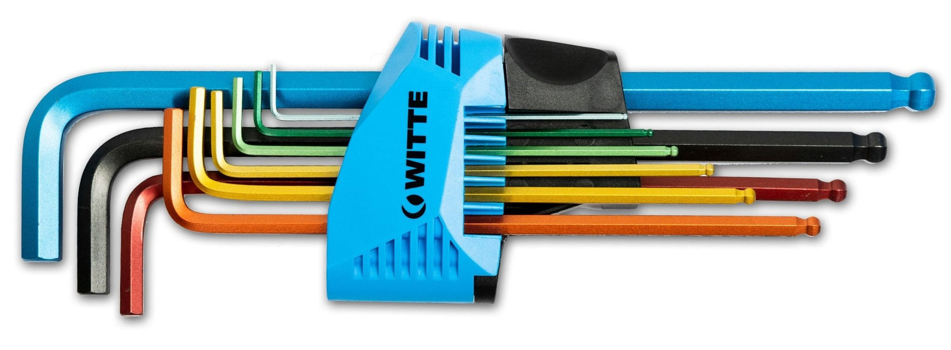 Witte 45035 - Juego de 9 llaves Allen largas con bola de colores - Ferrotecnia
