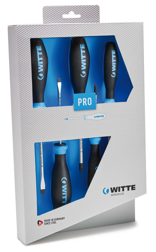 Witte 670039 - Juego de 5 destornilladores PRO Puntas planas y PH - Ferrotecnia
