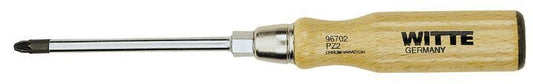 Witte 96701 - Destornillador Pozidriv punta negra con mango de madera (PZ1x85) - Ferrotecnia