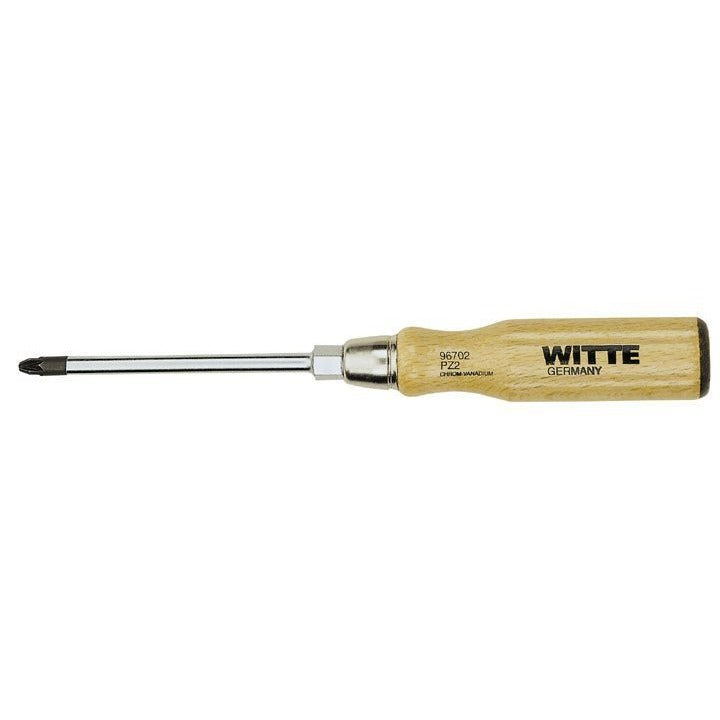 Witte 96701 - Pozidriv screwdriver with black tip and wooden handle (PZ1x85)