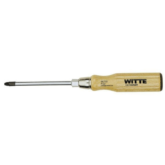 Witte 96701 - Pozidriv screwdriver with black tip and wooden handle (PZ1x85)