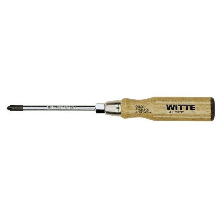 Witte Destornillador Phillips punta negra con mango de madera - Ferrotecnia