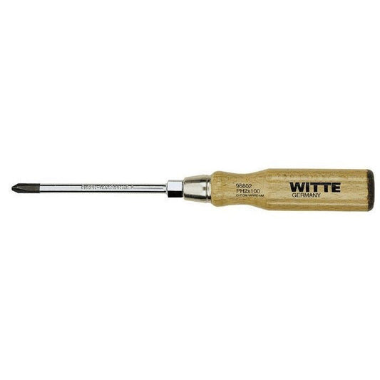 Witte Destornillador Phillips punta negra con mango de madera - Ferrotecnia