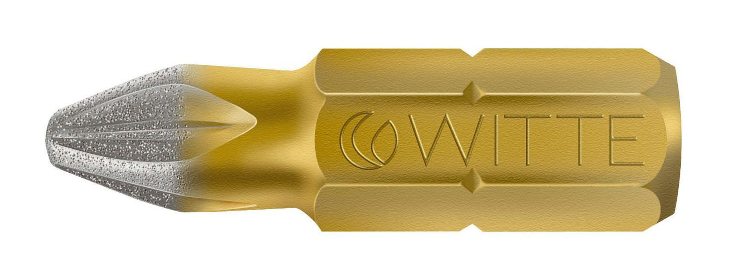 Witte Punta Pozidriv (PZ) DIAMOND guía 1/4" corta - Ferrotecnia