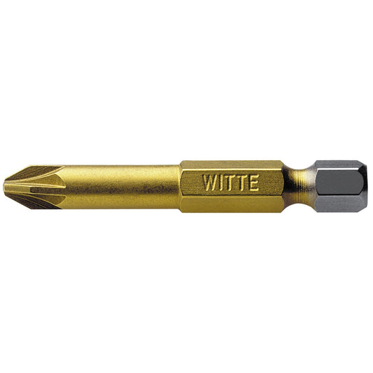 Witte Punta Pozidriv (PZ) STANDARD TIN guía 1/4" larga - Ferrotecnia