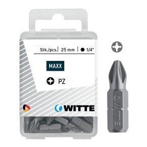 Witte Puntas Pozidriv de 25 mm en cajita de plástico - Ferrotecnia