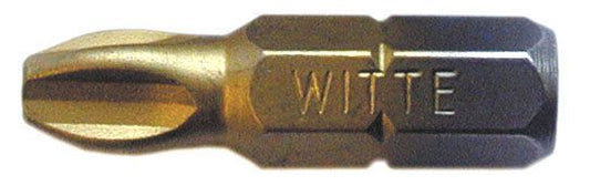 Witte Punta Pozidriv (PZ) STANDARD TIN guía 1/4" corta