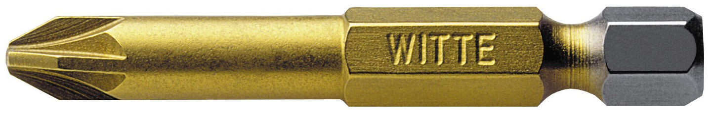 Witte Punta Pozidriv (PZ) STANDARD TIN guía 1/4" larga