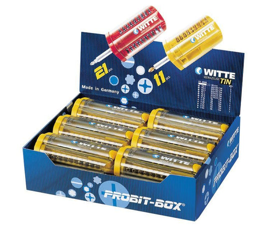 Witte 27786 - Caja de 21 puntas de atornillar PROBIT-BOX (Tipo Standard rojo)